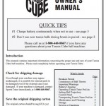 Tennis Cube Owners Manual
