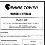 Tennis Tower Owners Manual